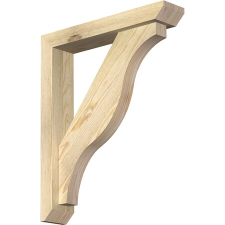Ekena Millwork Funston Slat Rough Sawn Bracket w/ Offset Brace, Douglas Fir, 4"W x 20"D x 24"H BKT0402X20X24FST06RDF